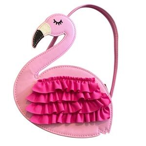 Gymboree Pink Flamingo Ruffle Bag small novelty kids toddler zipper closure